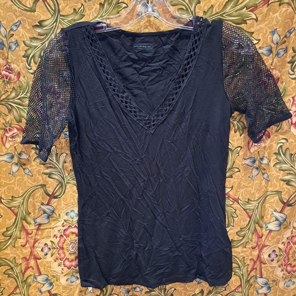black short sleeve mesh shirt - Picture 1 of 11